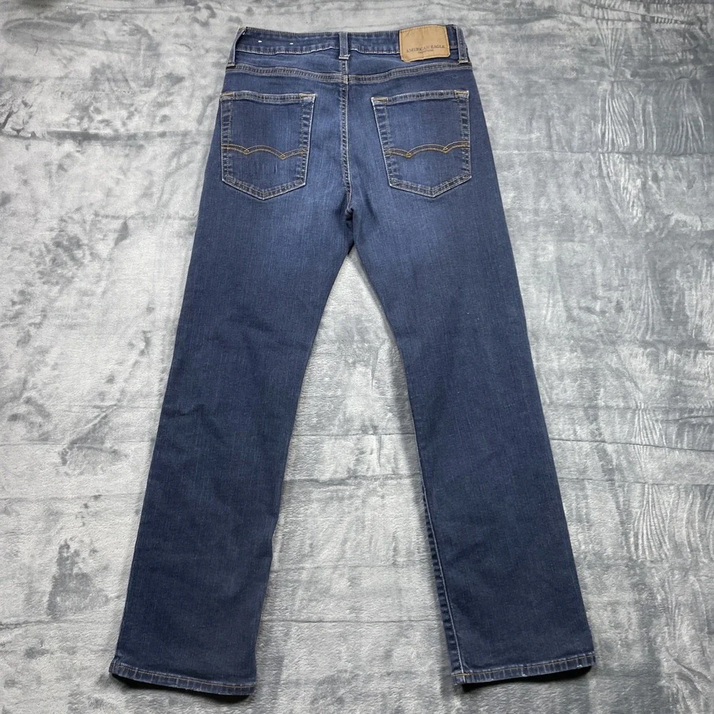 American Eagle Jeans Mens 29x30 FITS 28x28 Dark Blue Original Boot Airflex +